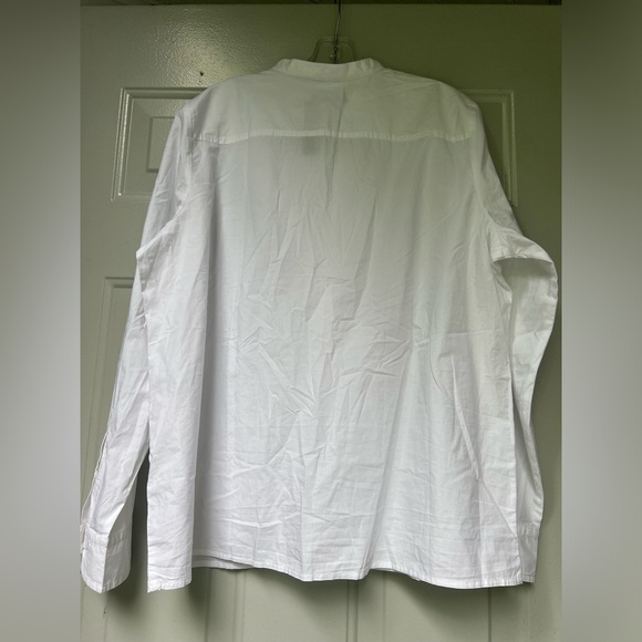 JCrew Ruffle-trim cotton poplin button-up shirt size 18 White - Picture 10 of 14